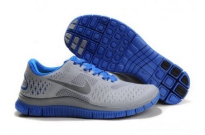 2013 Nike Free Run 4.0 V2 Mens Shoes Grey Blue - Click Image to Close